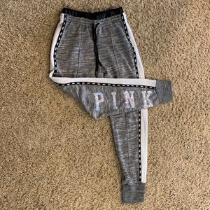 VS Sequined Lettering PINK Sweatpants
